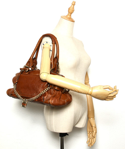 クロエ ブラウン レザー ショルダーバッグ レディース Chloe 中古