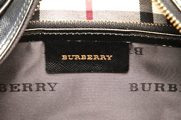 バーバリー ブラック レザー ボストンバッグ レディース BURBERRY 中古