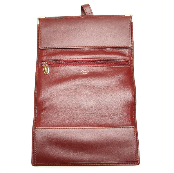 カルティエ マスト ボルドー レザー 長財布 ユニセックス CARTIER 中古