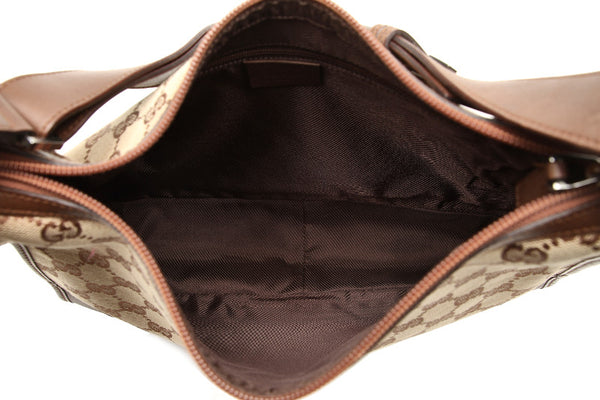 グッチ GGキャンバス 001・4205 ブラウン キャンバス レザー ショルダーバッグ レディース GUCCI 中古