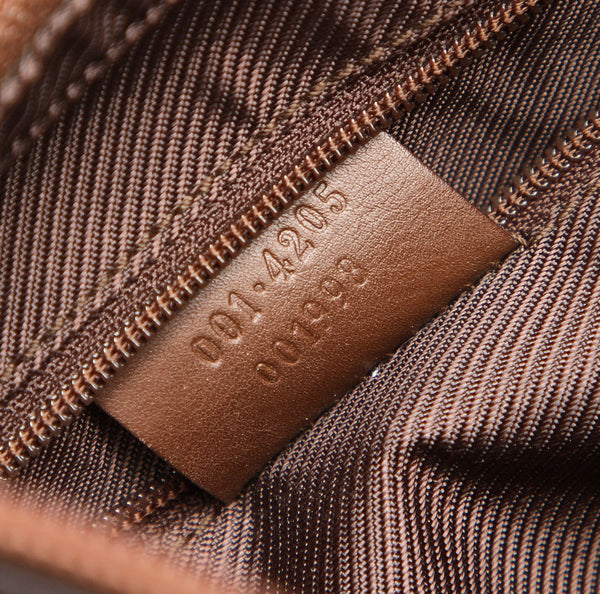 グッチ GGキャンバス 001・4205 ブラウン キャンバス レザー ショルダーバッグ レディース GUCCI 中古