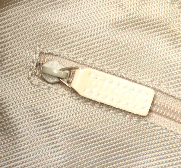 グッチ GGキャンバス 001・4158 ベージュ 水色 キャンバス レザー ショルダーバッグ レディース GUCCI 中古