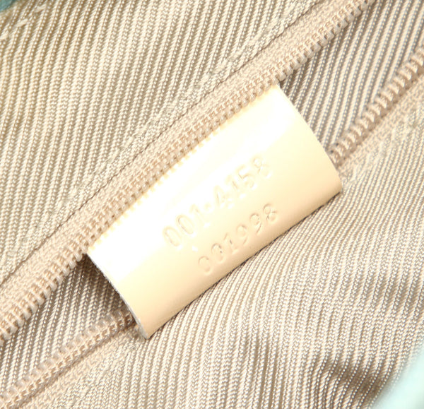 グッチ GGキャンバス 001・4158 ベージュ 水色 キャンバス レザー ショルダーバッグ レディース GUCCI 中古