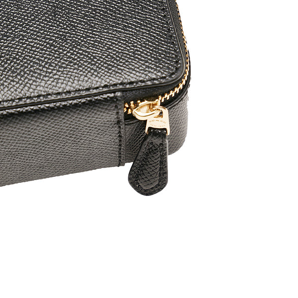 コーチ アクセサリーポーチ ブラック レザー レディース COACH 【中古】