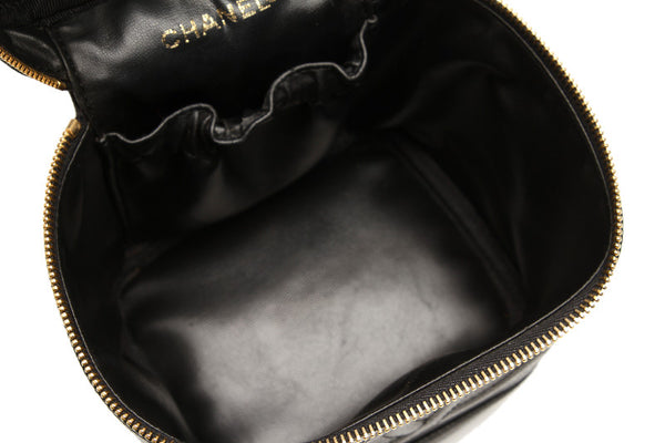 シャネル ココマーク ブラック キャビアスキン バニティバッグ レディース CHANEL 中古