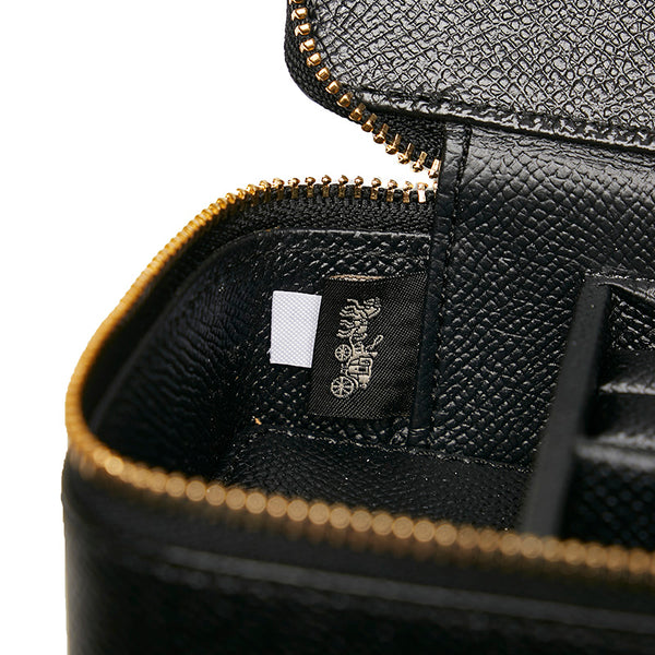 コーチ アクセサリーポーチ ブラック レザー レディース COACH 【中古】