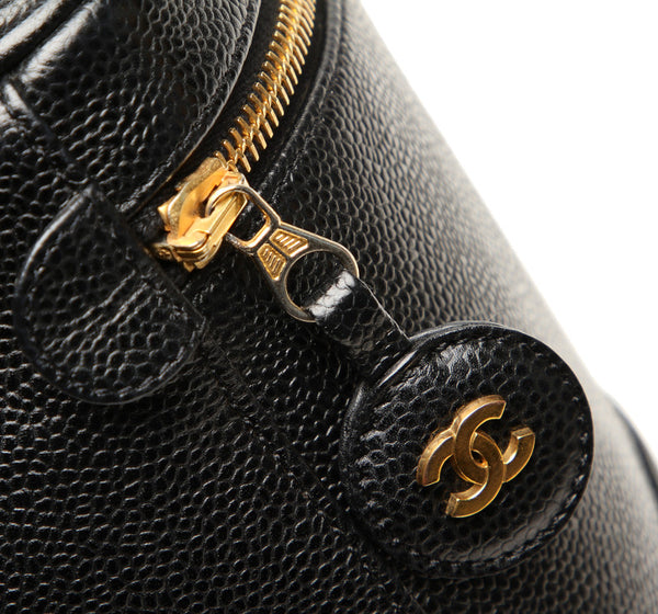 シャネル ココマーク ブラック キャビアスキン バニティバッグ レディース CHANEL 中古