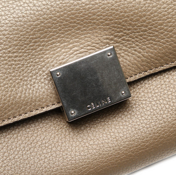 セリーヌ グレー レザー ハンドバッグ レディース CELINE 中古