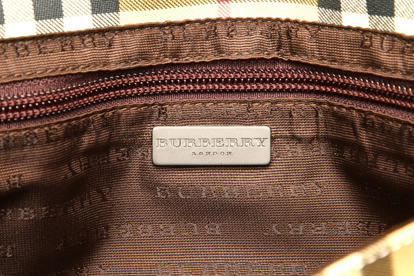 バーバリー ノバチェック ベージュ ブラウン PVC レザー ショルダーバッグ レディース BURBERRY 中古