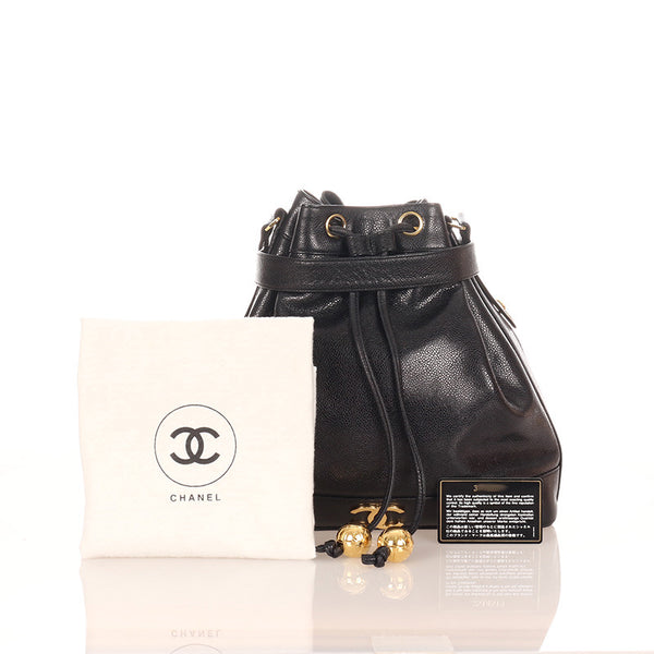 シャネル トリプルココ ブラック ゴールド キャビアスキン メッキ ショルダーバッグ レディース CHANEL 【中古】