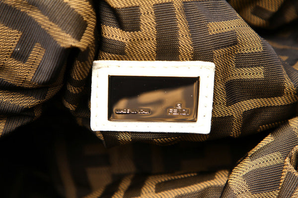 フェンディ 8BR511 ホワイト レザー ハンドバッグ レディース FENDI 中古