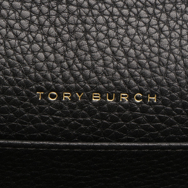 トリーバーチ ティアフラット ブラック レザー ウォレットショルダー レディース Tory Burch 【中古】