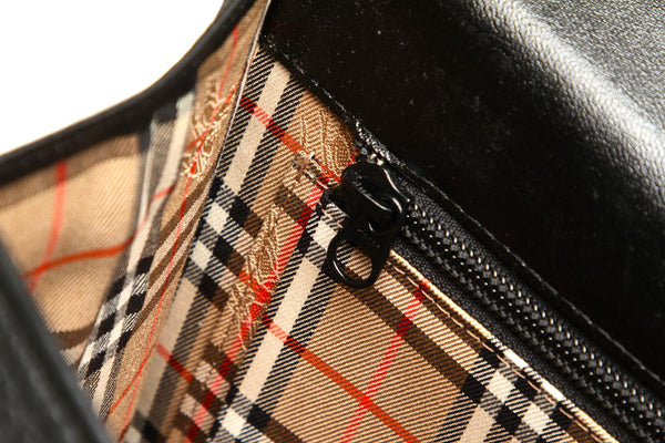 バーバリー ブラック レザー ハンドバッグ ショルダーバッグ 2WAY メンズ BURBERRY 中古