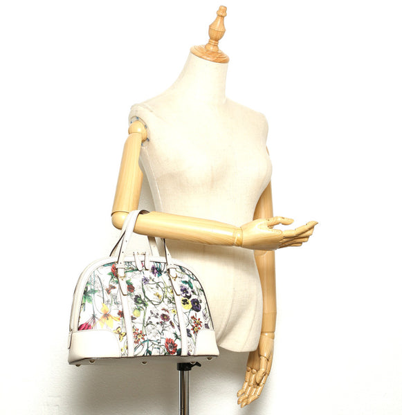 グッチ 309617 ホワイト  レザー ショルダーバッグ レディース GUCCI 中古