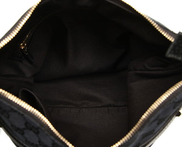 グッチ GGキャンバス バンブー 137379 ブラック 黒 キャンバス レザー ショルダーバッグ レディース GUCCI 中古