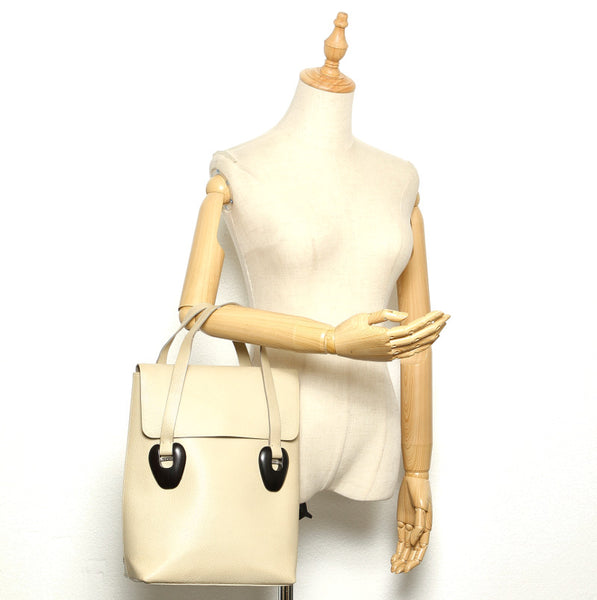 グッチ 002 2133 045 アイボリー レザー ハンドバッグ レディース GUCCI 中古