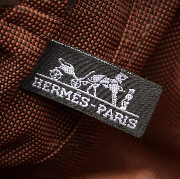 エルメス エールライン ブラウン 茶 キャンバス トートバッグ ユニセックス HERMES 中古