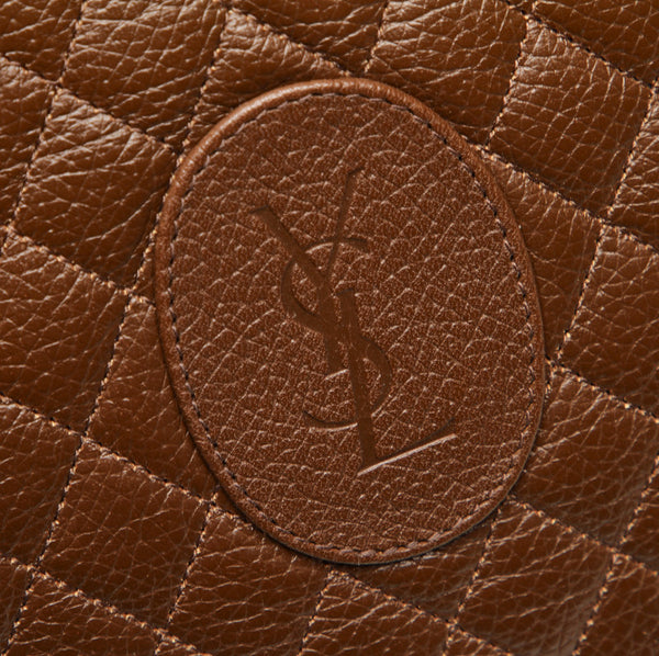 イヴ サンローラン ブラウン レザー ショルダーバッグ レディース YVES SAINT LAURENT 中古