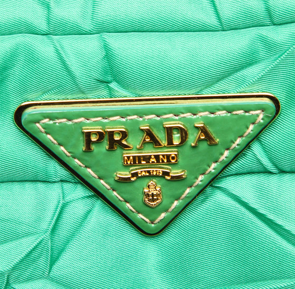 プラダ BP0172 グリーン ナイロン エナメル 斜め掛け ショルダーバッグ レディース PRADA 中古