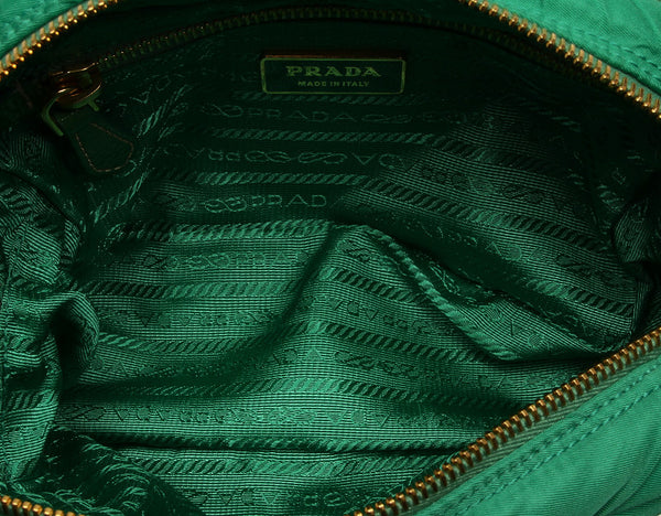 プラダ BP0172 グリーン ナイロン エナメル 斜め掛け ショルダーバッグ レディース PRADA 中古