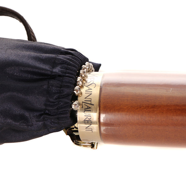 サンローラン 折り畳み傘 ネイビー ナイロン レディース SAINT LAURENT 【中古】