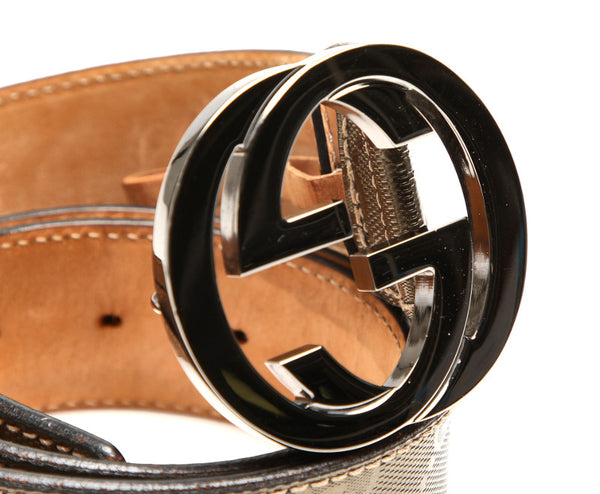 グッチ GGインプリメ 114984 ゴールド PVC レザー ベルト ユニセックス GUCCI 中古