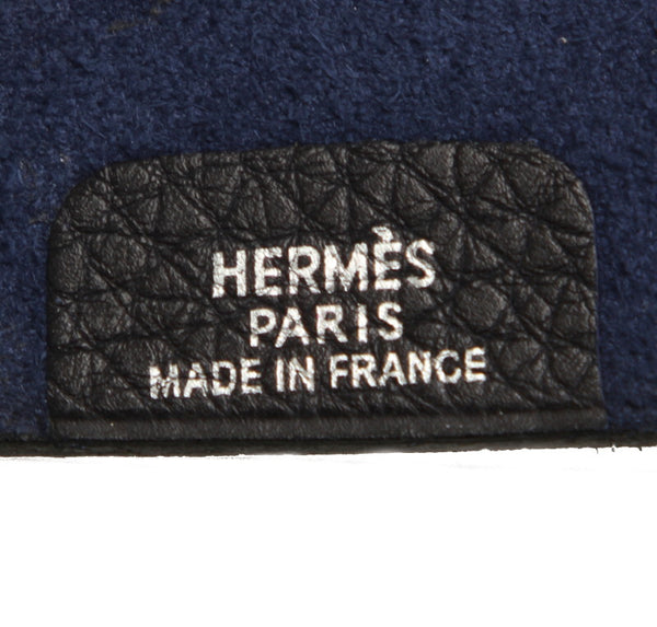 エルメス ユリス ブラック レザー 手帳カバー ユニセックス HERMES 刻印不鮮明刻印 中古