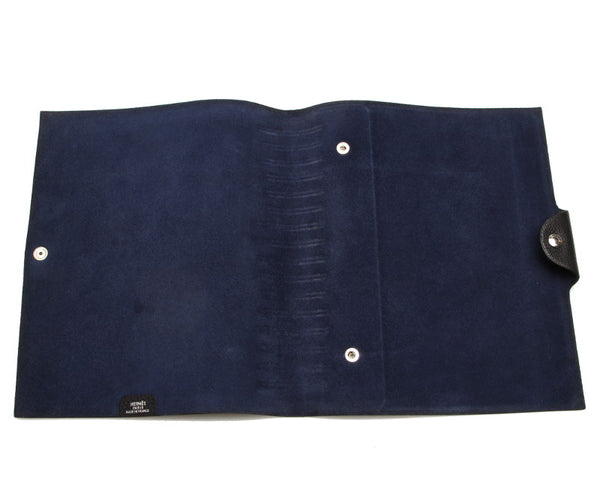 エルメス ユリス ブラック レザー 手帳カバー ユニセックス HERMES 刻印不鮮明刻印 中古