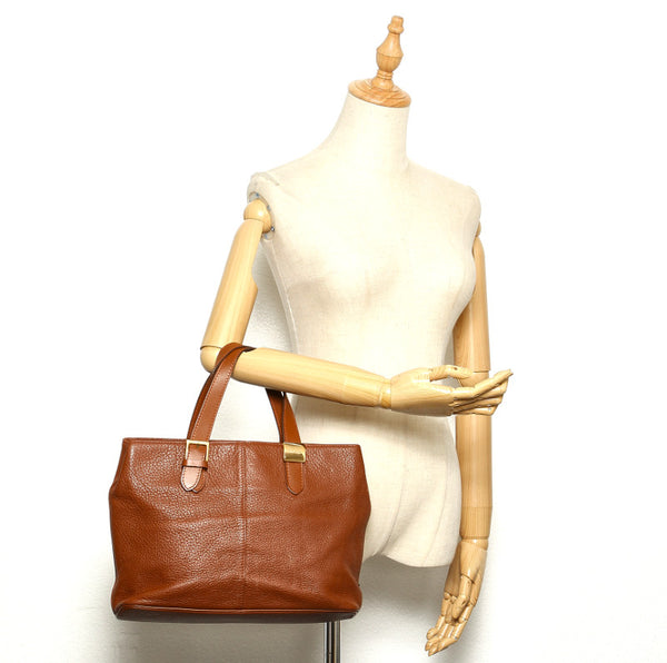 バーバリー ブラウン レザー ハンドバッグ レディース BURBERRY 中古