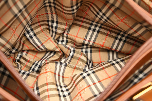 バーバリー ブラウン レザー ハンドバッグ レディース BURBERRY 中古