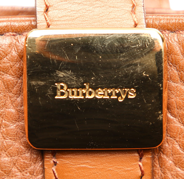 バーバリー ブラウン レザー ハンドバッグ レディース BURBERRY 中古