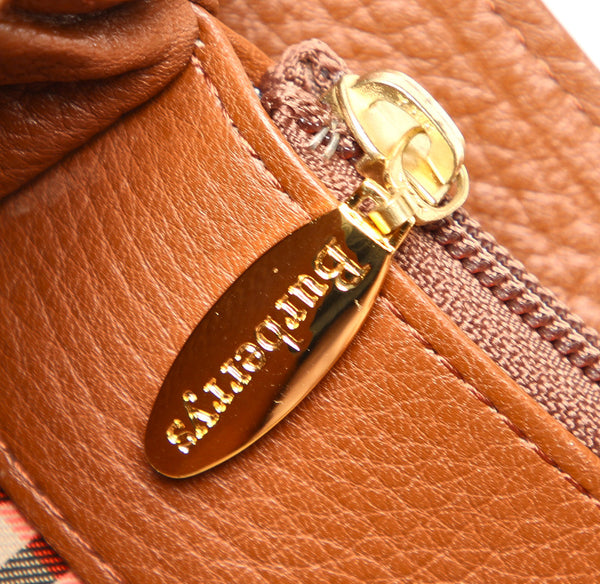 バーバリー ブラウン レザー ハンドバッグ レディース BURBERRY 中古