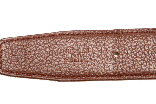 エルメス レッド レザー ベルト ユニセックス HERMES □D印刻(2000年制)刻印 中古