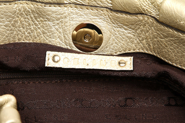 セリーヌ ゴールド レザー ハンドバッグ レディース CELINE 中古