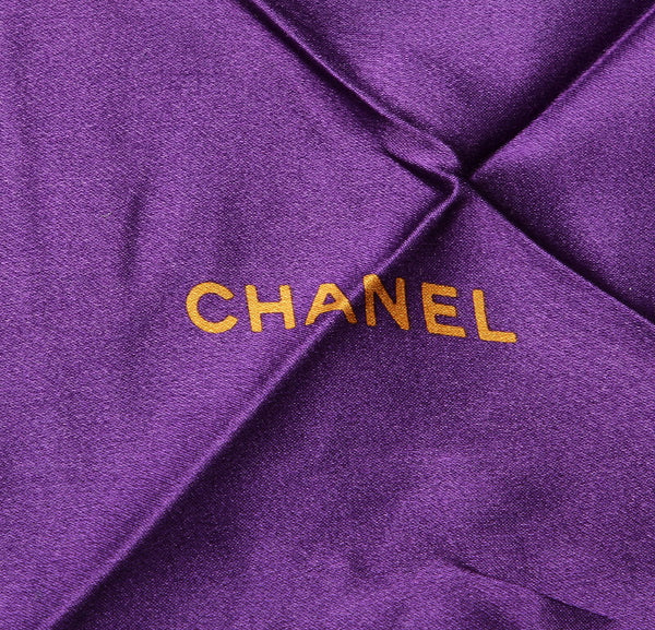 シャネル パープル シルク スカーフ レディース CHANEL 中古