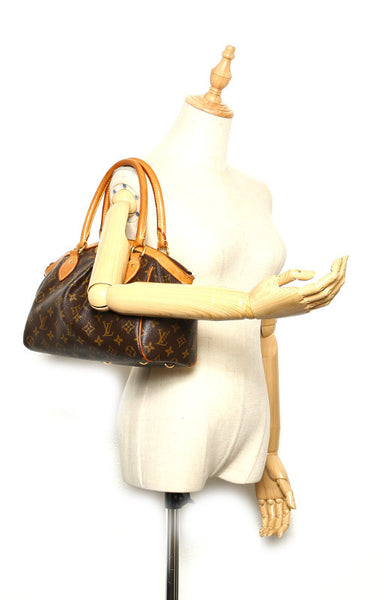 ルイ ヴィトン モノグラム ティボリPM M40143 ブラウン PVC レザー ハンドバッグ レディース LOUIS VUITTON 中古