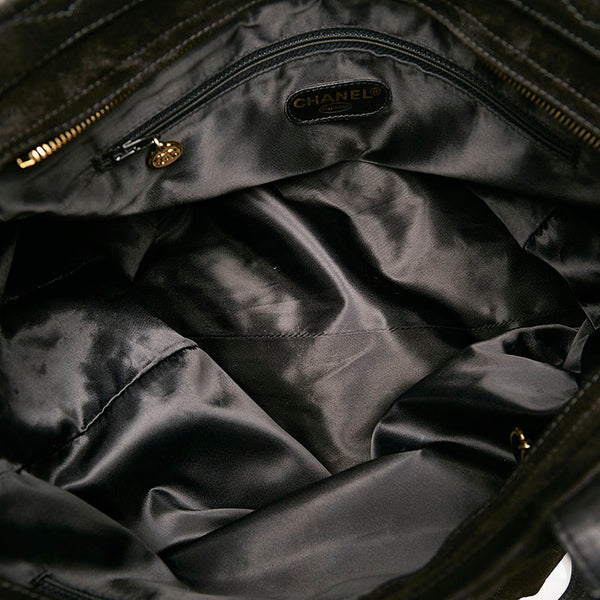 シャネル マトラッセ ココマーク トートバッグ ブラック スウェード レディース CHANEL 【中古】