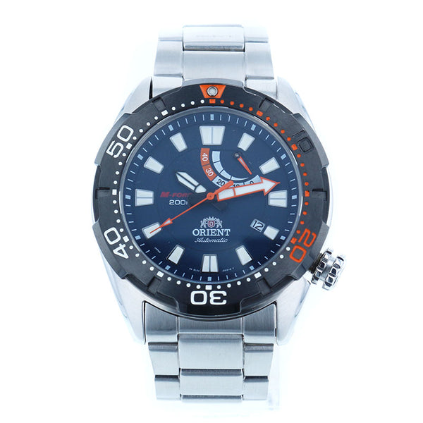 オリエント EL0A-D1-B　CA エムフォース ダークネイビー ブラック ステンレス 腕時計 メンズ ORIENT 自動巻き ネイビー文字盤 【中古】