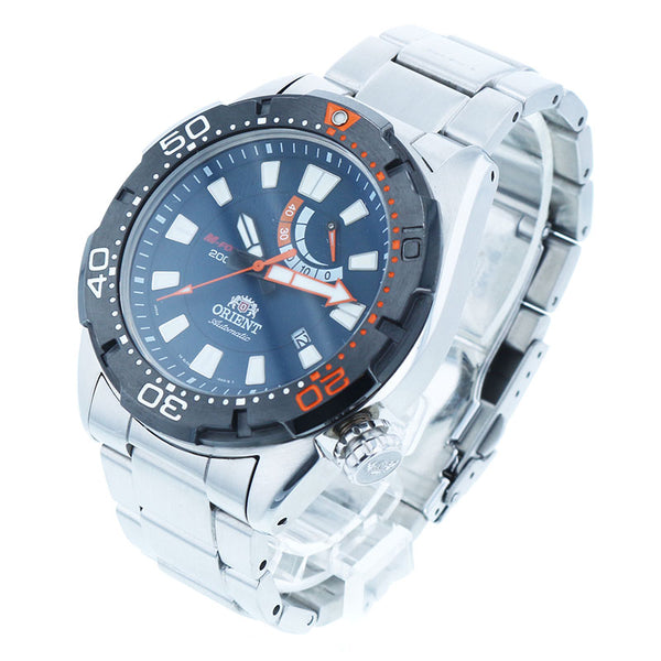オリエント EL0A-D1-B　CA エムフォース ダークネイビー ブラック ステンレス 腕時計 メンズ ORIENT 自動巻き ネイビー文字盤 【中古】