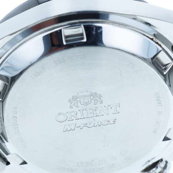 オリエント EL0A-D1-B　CA エムフォース ダークネイビー ブラック ステンレス 腕時計 メンズ ORIENT 自動巻き ネイビー文字盤 【中古】