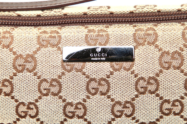 グッチ GGキャンバス 07198 ブラウン キャンバス レザー ポーチ レディース GUCCI 中古