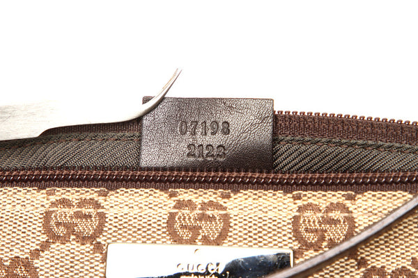 グッチ GGキャンバス 07198 ブラウン キャンバス レザー ポーチ レディース GUCCI 中古