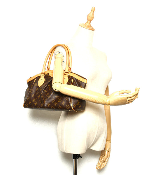 ルイ ヴィトン モノグラム ティボリ M40143 ブラウン PVC レザー ショルダーバッグ レディース LOUIS VUITTON 中古