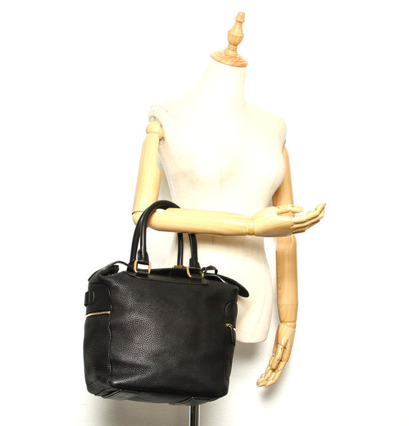 セリーヌ ブラック レザー ハンドバッグ ショルダーバッグ 2WAY レディース CELINE 【中古】