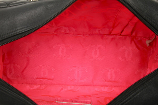 シャネル カンボン ブラック 黒 レザー ショルダーバッグ レディース CHANEL 中古