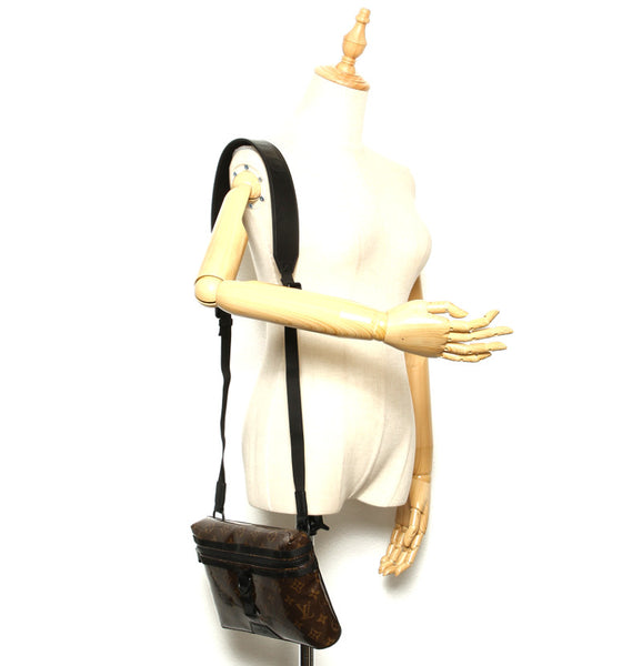 ルイ ヴィトン モノグラム グレーズ メッセンジャーPM M43895 ブラウン PVC レザー メッセンジャーバッグ ユニセックス LOUIS VUITTON 中古