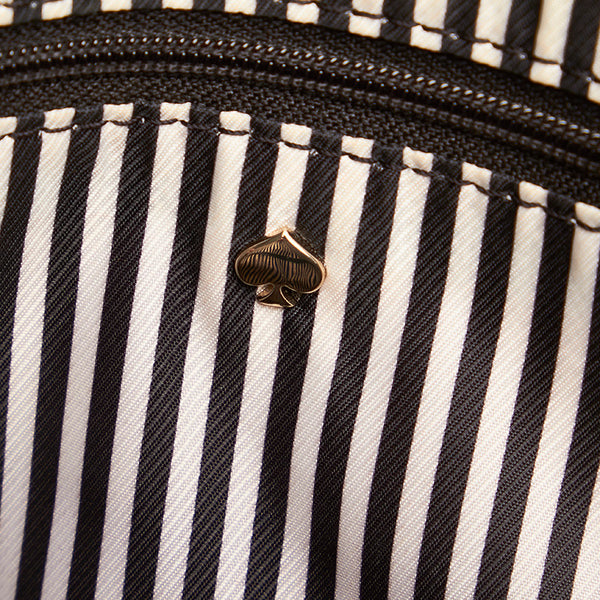 ケイトスペード アイボリー ブラック ストロー レザー ハンドバッグ ショルダーバッグ 2way レディース Kate Spade 【中古】