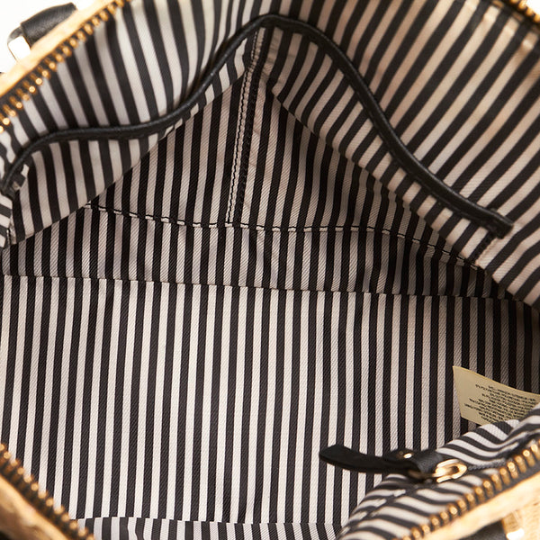 ケイトスペード アイボリー ブラック ストロー レザー ハンドバッグ ショルダーバッグ 2way レディース Kate Spade 【中古】