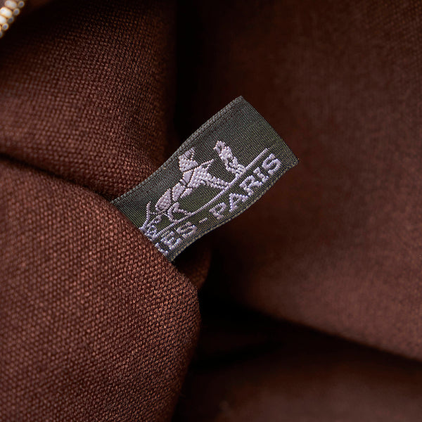 エルメス トロカホリゾンタルMM ハンドバッグ ブラウン キャンバス レディース HERMES 【中古】