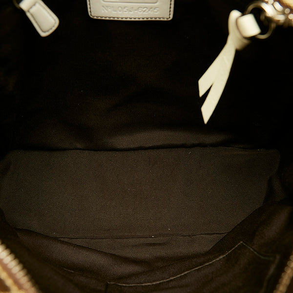 コーチ シグネチャー トートバッグ ベージュ キャンバス レザー レディース COACH 【中古】